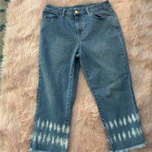 Chico's Blue Tie-Dye Ankle Jeans